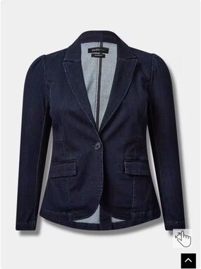 Studio Denim Button Front Blazer